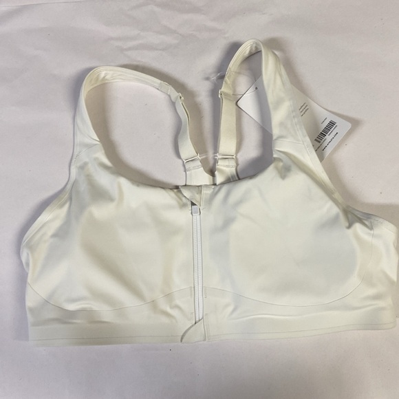 Athleta Empower II Train Bra Front Zip Bone White Size Medium A-C NWT - Picture 2 of 5